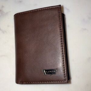 Levi's Dark Brown Leather Trifold Wallet (EUC)